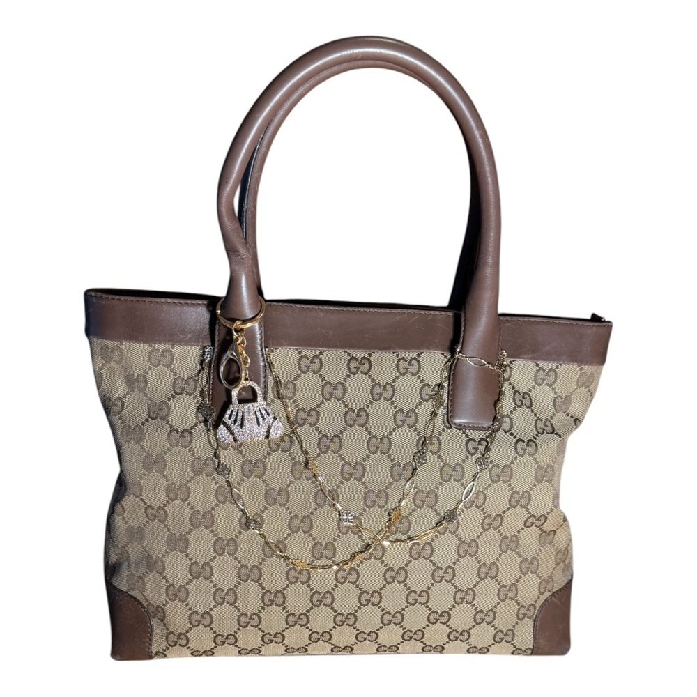 GUCCI GG Canvas Hand Bag Beige 1119 Authentic in EUC STUNNING BAG - Picture 2 of 16